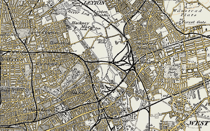 Old map of Hackney Wick in 1897-1902
