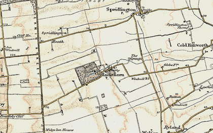 Old map of Hackthorn in 1902-1903