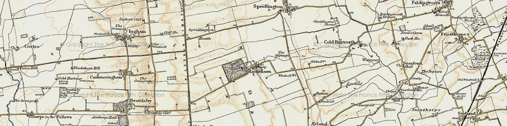 Old map of Hackthorn in 1902-1903