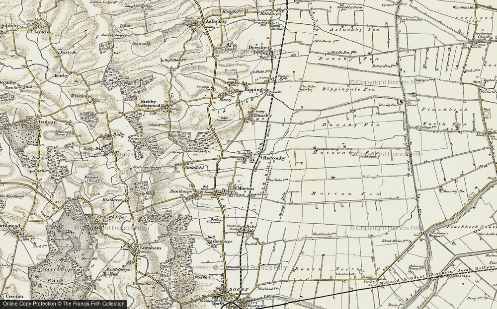 Old Map of Haconby, 1901-1903 in 1901-1903