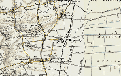 Old map of Haconby in 1901-1903