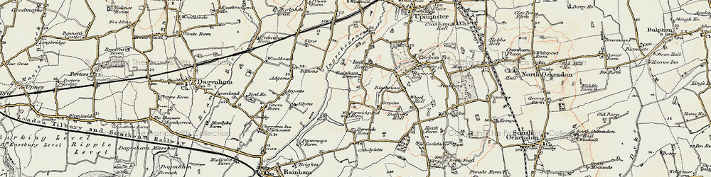Old map of Hacton in 1897-1898