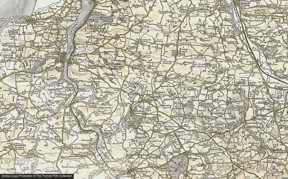 Old Map of Historic Map covering Brownscombe in 1900