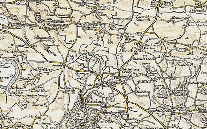 Old map of Haddacott in 1900