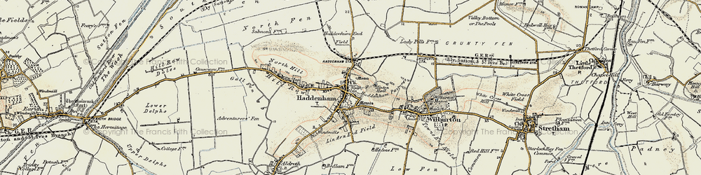 Old map of Haddenham in 1901