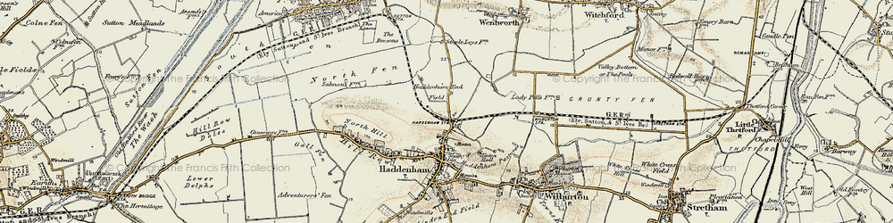 Old map of Haddenham End Field in 1901