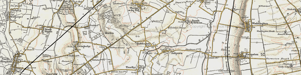Old map of Haddington in 1902-1903