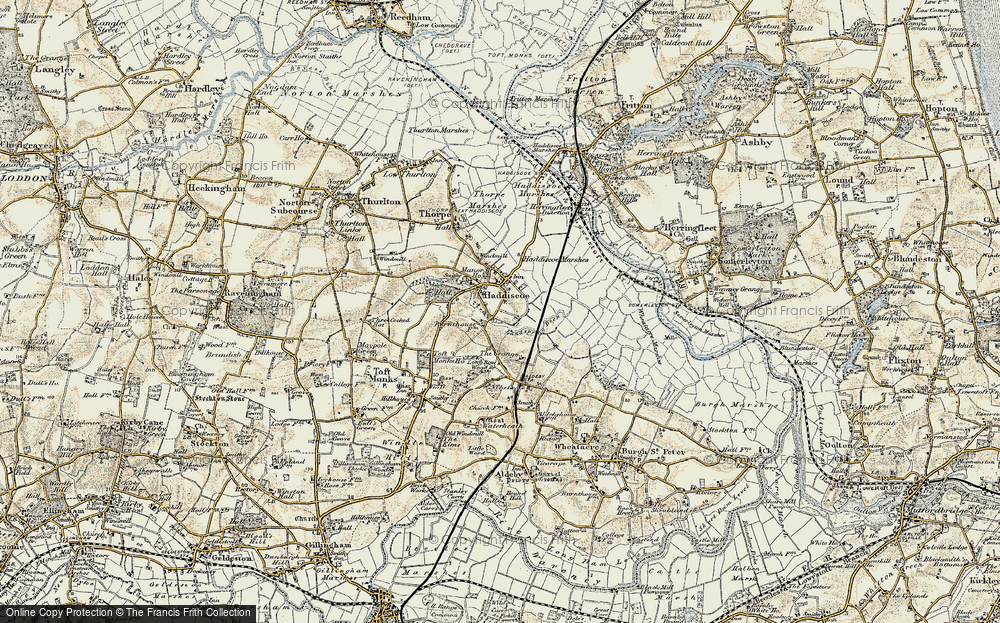 Old Map of Haddiscoe, 1901-1902 in 1901-1902