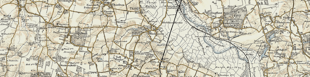 Old map of Haddiscoe in 1901-1902