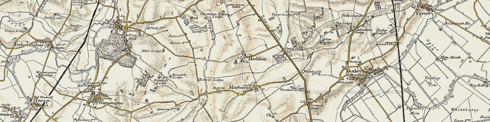 Old map of Haddon in 1901