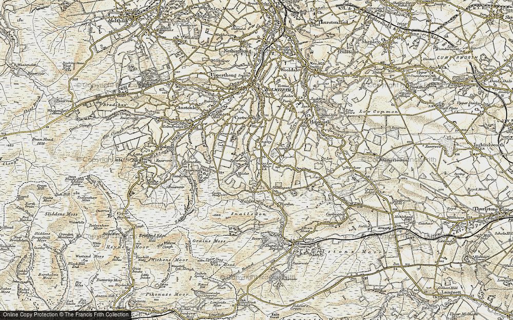 Old Map of Hade Edge, 1903 in 1903