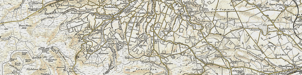 Old map of Hade Edge in 1903
