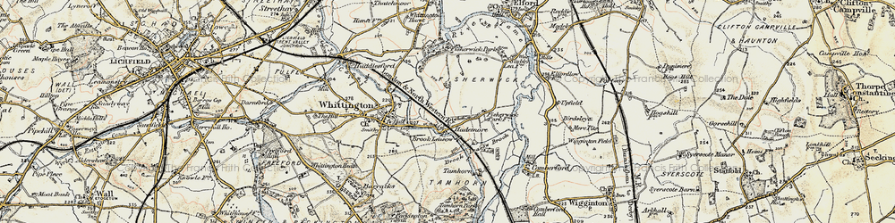Old map of Hademore in 1902