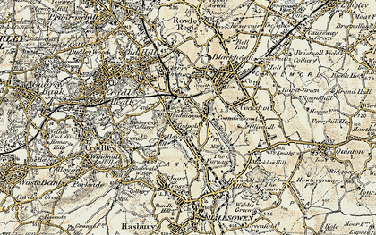 Old map of Haden Cross in 1901-1902