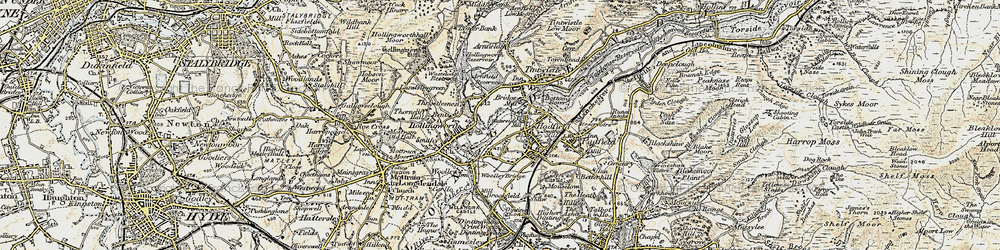 Old map of Hadfield in 1903