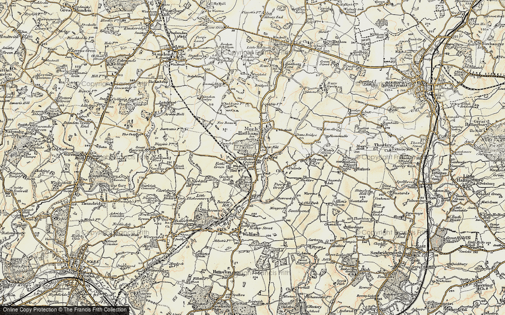 Old Map of Hadham Cross, 1898-1899 in 1898-1899