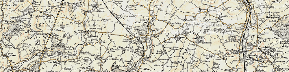 Old map of Hadham Cross in 1898-1899