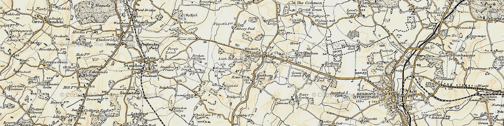 Old map of Hadham Ford in 1898-1899