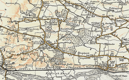 Old map of Hadleigh in 1898