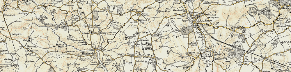 Old map of Hadleigh Heath in 1898-1901