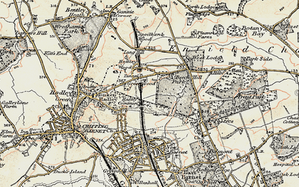 Old map of Hadley Wood in 1897-1898