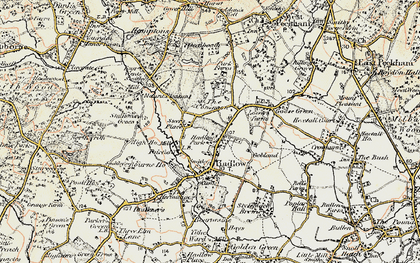 Old map of Hadlow in 1897-1898