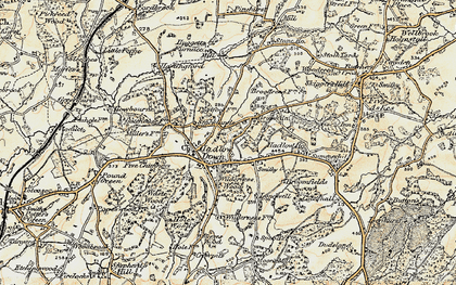 Old map of Hadlow Down in 1898