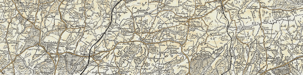 Old map of Hadlow Down in 1898