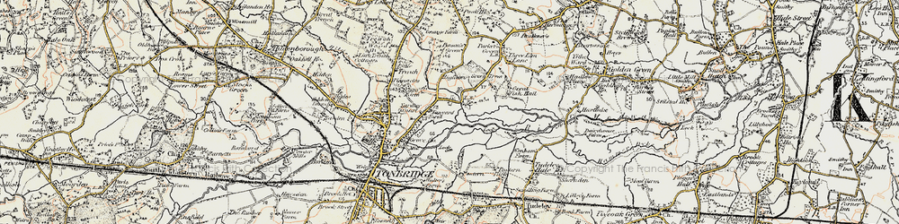 Old map of Hadlow Stair in 1897-1898