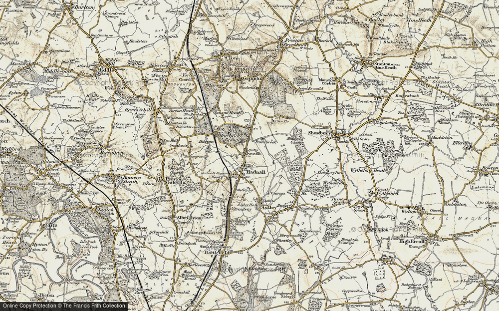 Old Map of Hadnall, 1902 in 1902