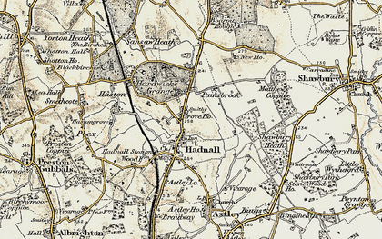 Old map of Hadnall in 1902