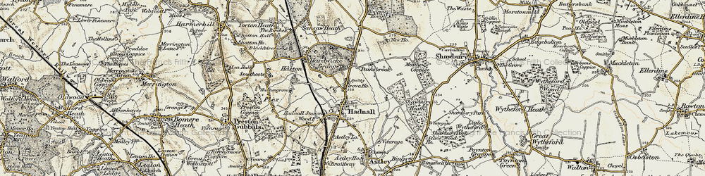 Old map of Hadnall in 1902