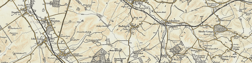 Old map of Hadstock in 1898-1901