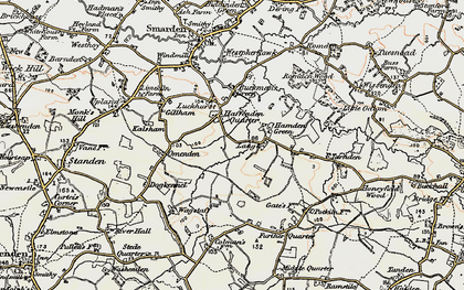 Old map of Haffenden Quarter in 1897-1898