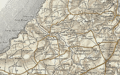 Old map of Hafod Grove in 1901