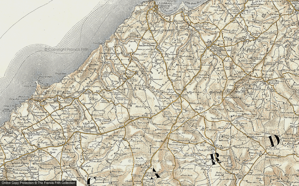 Old Map of Historic Map covering Blaen-tîr in 1901-1903