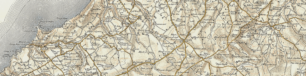 Old map of Hafodiwan in 1901-1903