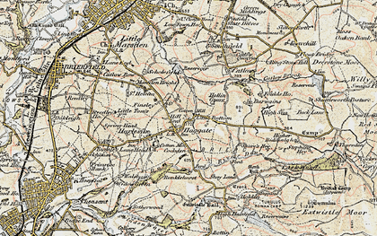 Old map of Haggate in 1903-1904