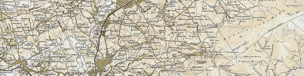 Old map of Haggate in 1903-1904