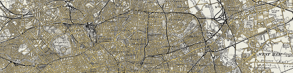 Old map of Haggerston in 1897-1902
