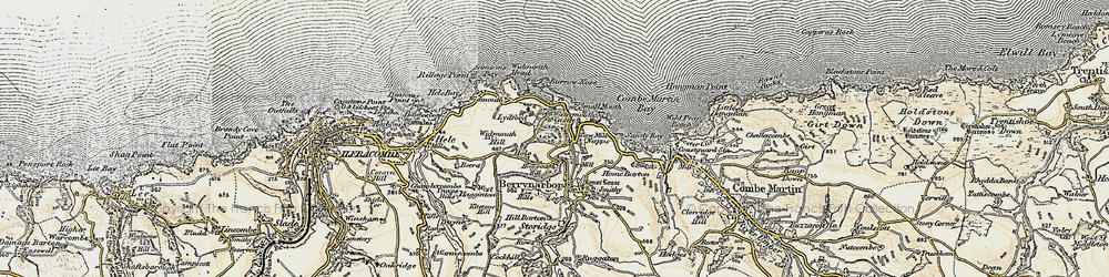 Old map of Hagginton Hill in 1900