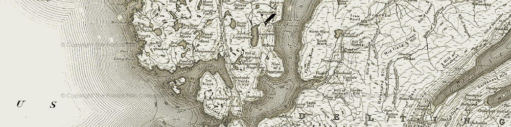 Old map of Bight of Haggrister in 1912