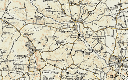 Old map of Hagmore Green in 1898-1901