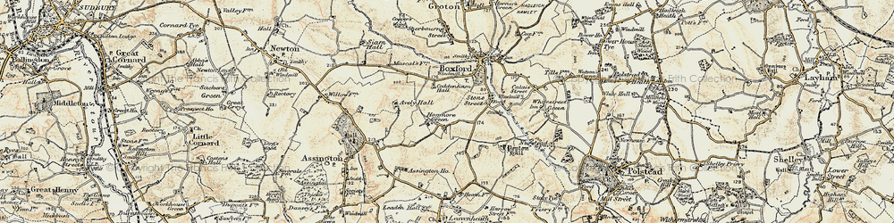 Old map of Hagmore Green in 1898-1901