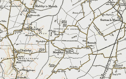 Old map of Hagnaby in 1902-1903