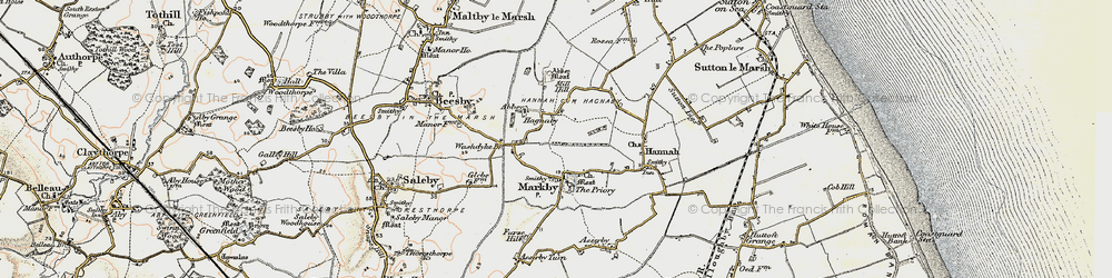 Old map of Hagnaby in 1902-1903