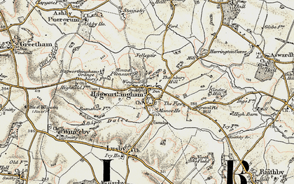 Old map of Hagworthingham in 1902-1903