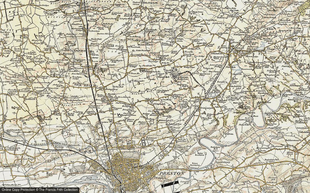 Old Map of Historic Map covering New Chingle Hall in 1903-1904