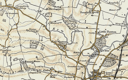 Old map of Hail Weston in 1898-1901
