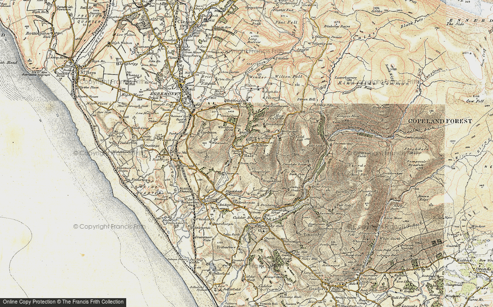 Old Map of Historic Map covering Whitehow Head in 1903-1904